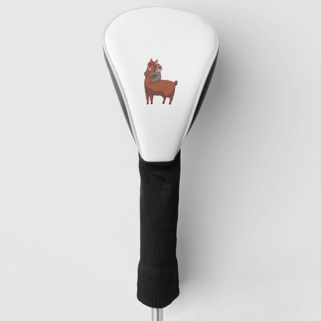 LLAMA SLOTH HUGGING  GOLF HEAD COVER (Front)