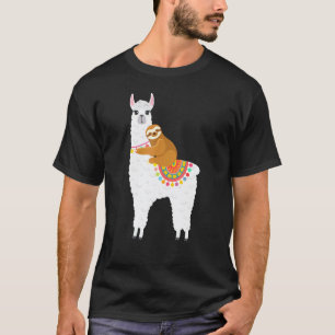 Llama & Sloth Sleeping , Pyjamas Sleepwear Nightgo T-Shirt