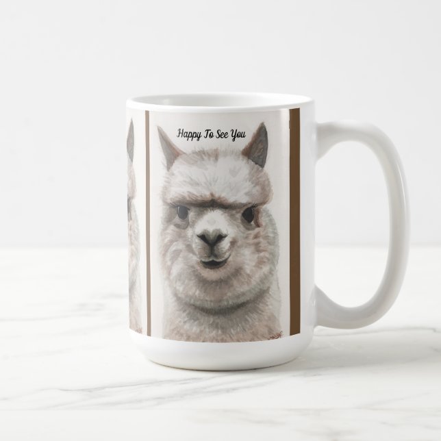 Llama Smile Personalise Large Coffee Mug (Right)