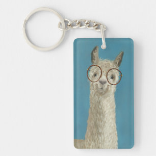Llama Specs - Round Eyeglasses Key Ring