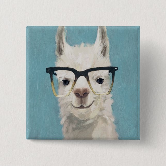 Llama Specs - Square 15 Cm Square Badge (Front)