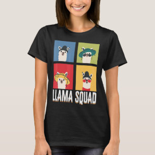 Llama Squad Animal Cute Hat Llama T-Shirt