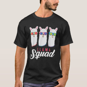 Llama Squad Cool Alpaca Friendship Sunglasses Zoo T-Shirt