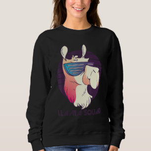 Llama Squad Cool Alpaca Llama with Sunglasses Anim Sweatshirt