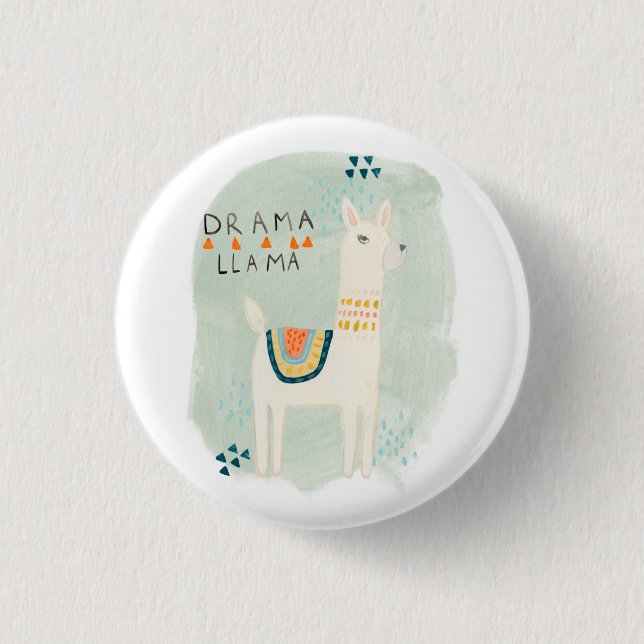 Llama Squad - Drama Llama 3 Cm Round Badge (Front)