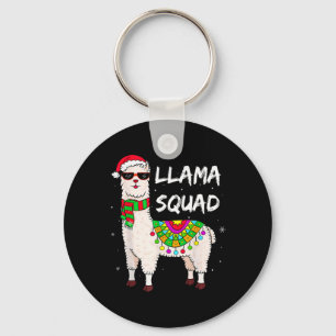Llama Squad Fun Llama Matching Gles Merry Christma Key Ring