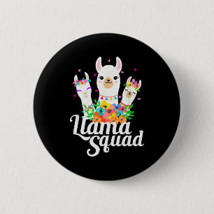 Llama Squad Funny Cute Llama Matching  6 Cm Round Badge