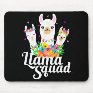 Llama Squad Funny Cute Llama Matching  Mouse Pad