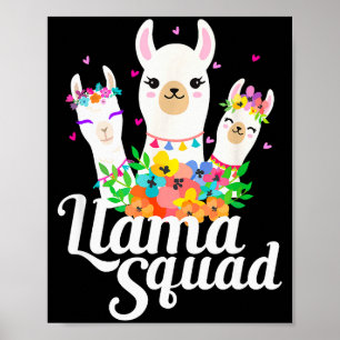 Llama Squad Funny Cute Llama Matching  Poster
