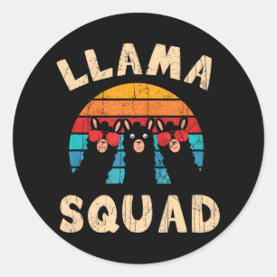 Llama Squad Llama Classic Round Sticker