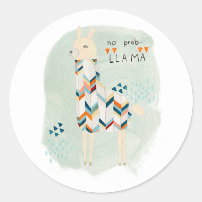 Llama Squad - No Prob-llama Classic Round Sticker (Front)
