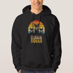 Llama Squad Sunglass Cool Llamas Retro Vintage Alp Hoodie