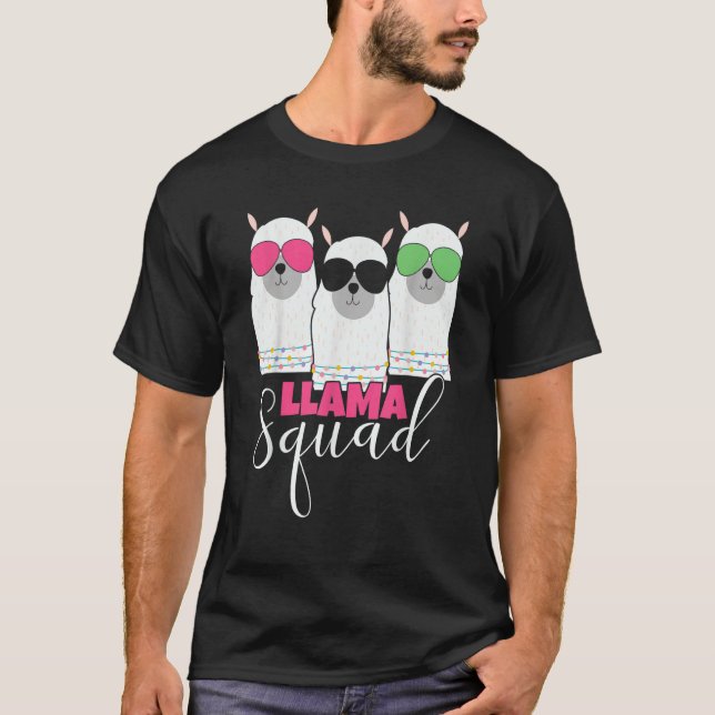 Llama Squad sunglasses Cute Alpaca Squad Llama Mam T-Shirt (Front)