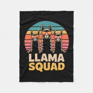 Llama Squad Sungles Cool Llamas Gift Fleece Blanket
