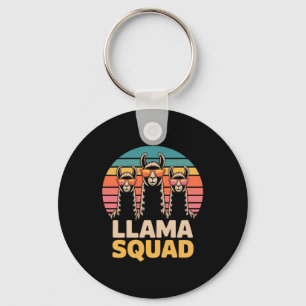 Llama Squad Sungles Cool Llamas Gift Key Ring