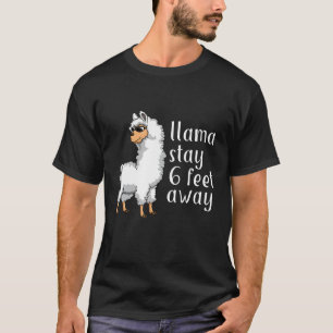 Llama Stay Six Feet Away Social Distancing Yoga Ll T-Shirt