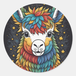 Llama Sticker, round  Classic Round Sticker