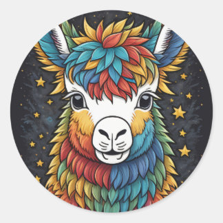Llama Sticker, round  Classic Round Sticker