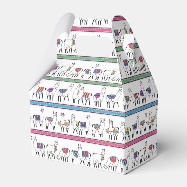 Llama Stripe Pattern Favour Box (Front Side)