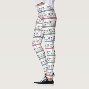 Llama Stripe Pattern Leggings