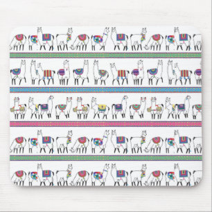 Llama Stripe Pattern Mouse Pad