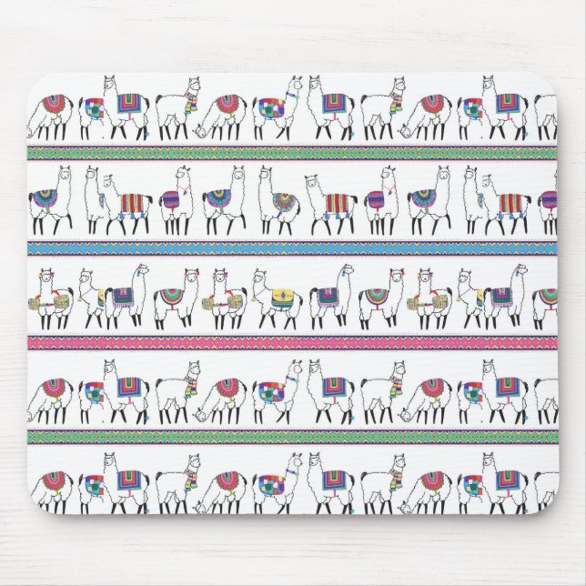 Llama Stripe Pattern Mouse Pad (Front)