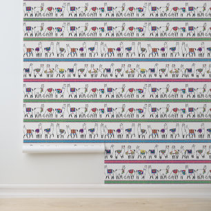 Llama Stripe Pattern Wallpaper