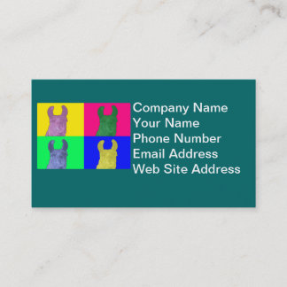 Llama Sweet Pea: The Colourful Matriarch Llama Business Card