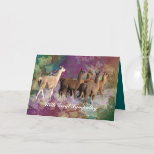Llama Sympathy Card with five White & Brown