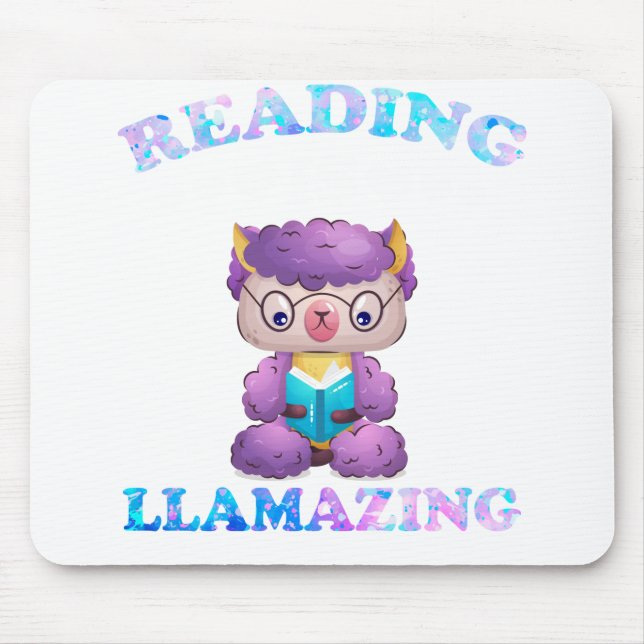 Llama Tell You about a Book I Love Mouse Pad (Front)
