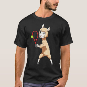 Llama Tennis Llama Playing Tennis Llama T-Shirt