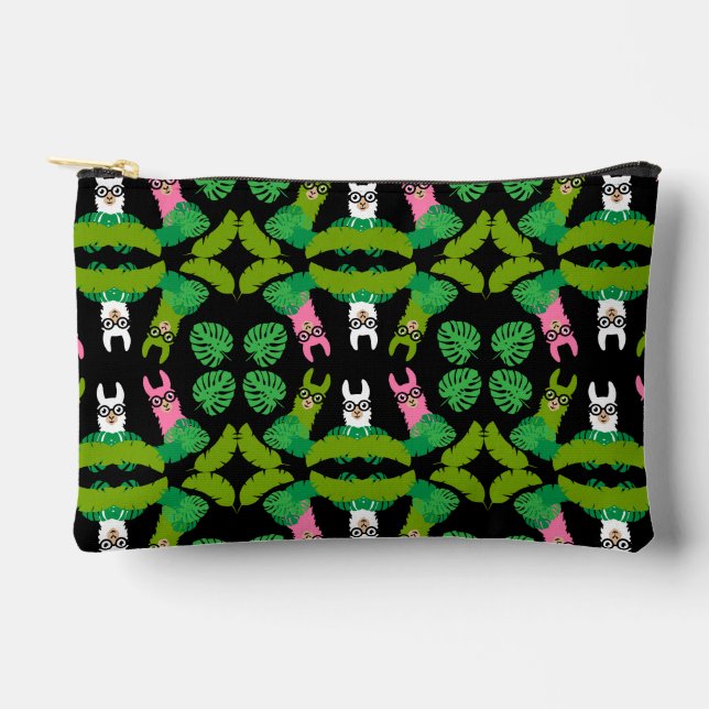 Llama Themed Print Accessory Pouch (Front)