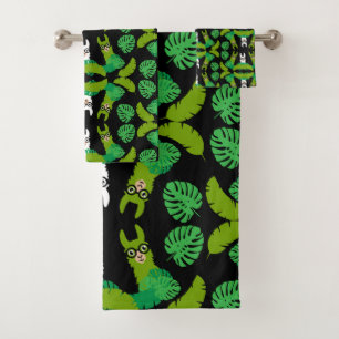 Llama Themed Print Bath Towel Set