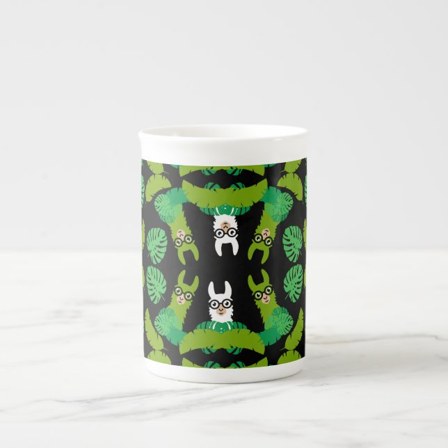 Llama Themed Print Bone China Mug (Front)
