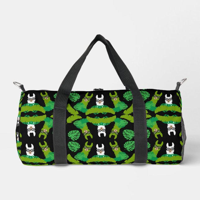 Llama Themed Print Duffle Bag (Front)