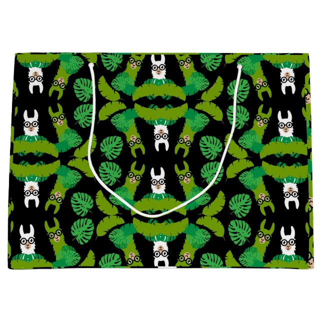 Llama Themed Print Large Gift Bag (Front)