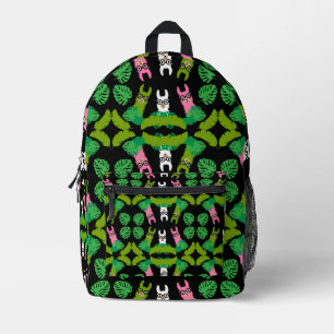 Llama Themed Print Printed Backpack
