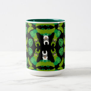 Llama Themed Print Two-Tone Coffee Mug