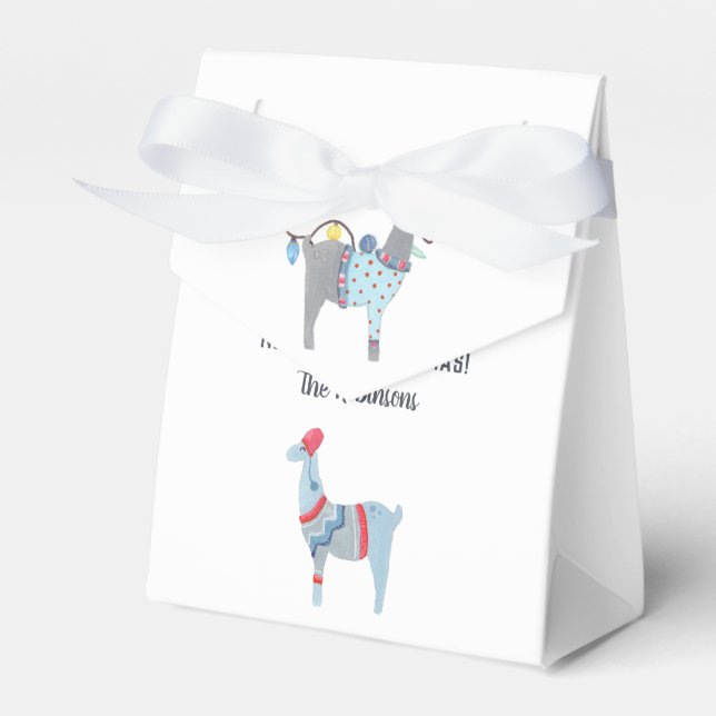 Llama themed Ugly Sweater Christmas Party Favour Box (Front Side)