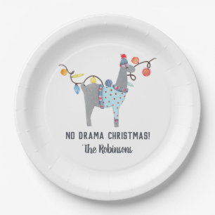 Llama themed Ugly Sweater Christmas Party Paper Plate