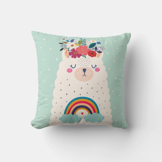 Llama  throw pillow (Front)