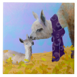 Llama Tile/Trivet (6 inch square) Ceramic Tile
