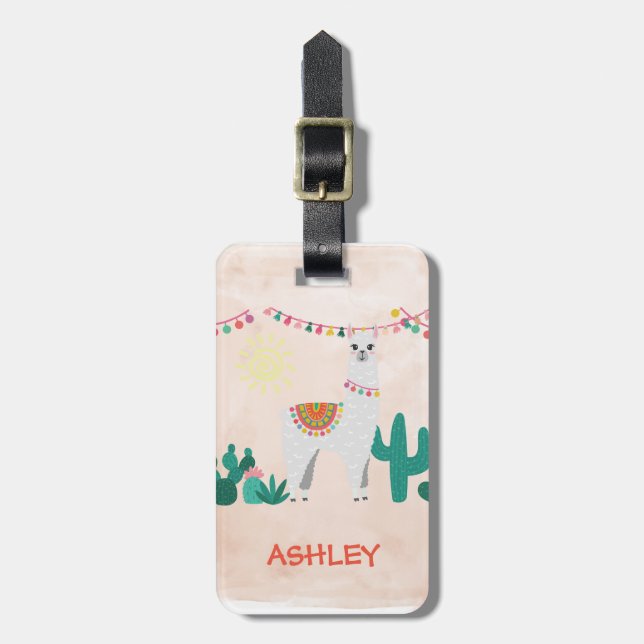 Llama travel luggage tag (Front Vertical)
