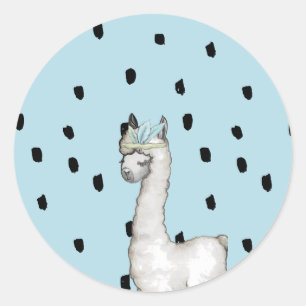 Llama Turquoise Baby Shower Confetti Envelope Seal