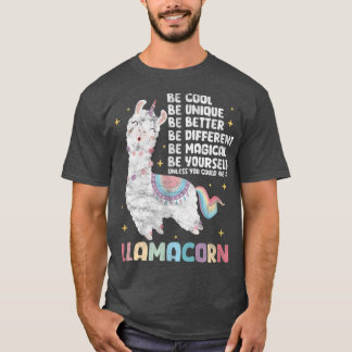 Llama Unicorn Be A Llamacorn Distressed T-Shirt