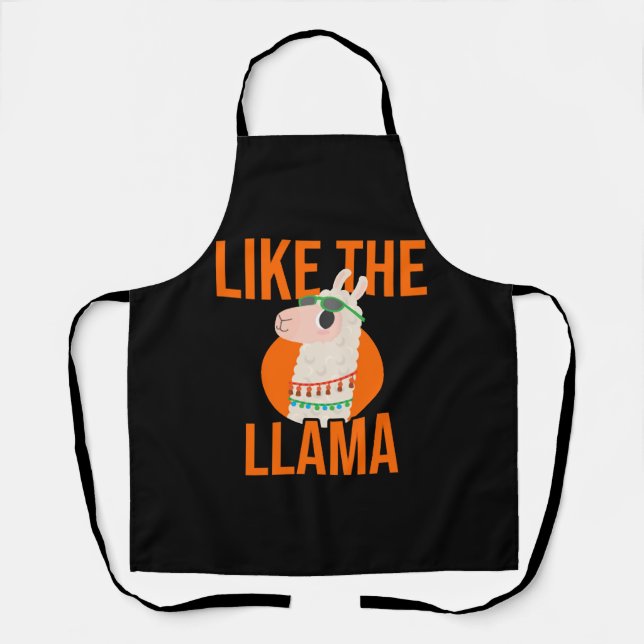 Llama Unicorn Lama animal trends saying gift Apron (Front)