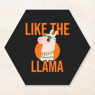 Llama Unicorn Lama animal trends saying gift Paper Coaster