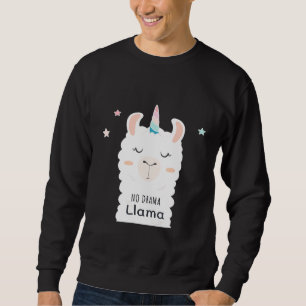 Llama Unicorn No drama Cute Llama Alpaca Birthday Sweatshirt