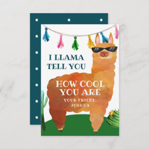 Llama Valentines Day Card for Kids