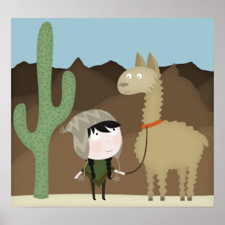 Llama walker (large poster) poster